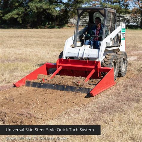 skid steer road grading blade titan|Titan Attachments 84in Skid Steer Grader, Universal Quick Tach, .